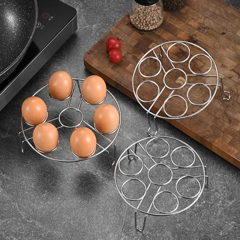 Stainless Steel Egg Steamer Rack Double Layer Multi-hole Steaming Tripod Heat Insulated Kitchen Cookware Pot Accessories
