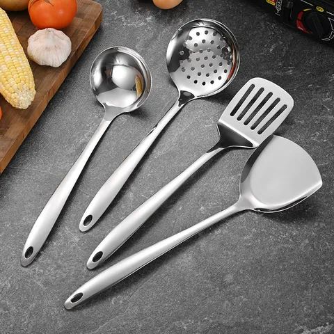 Edelstahl Küchenhelfer Pfannenwender Suppenlöffel Schaumlöffel Spiegelpoliertes Kochgeschirr Für Heimküchenwerkzeuge