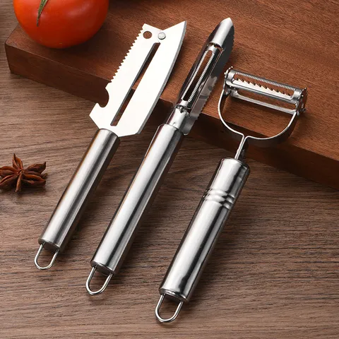 Stainless Steel Vegetable Peeler Multifunctional Fruit Slicer Manual Potato Carrot Shredder Kitchen Tool With Hanging Hole