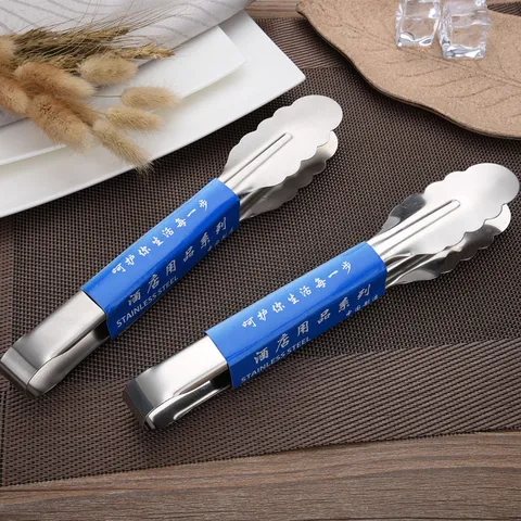 Thickened Stainless Steel Food Tongs Mirror Polished Scalloped Head Serving Tongs For Buffet BBQ Steak Kitchen Utility Cooking Tongs