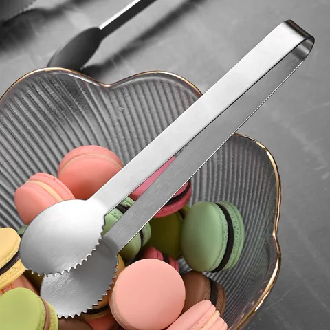 304 Stainless Steel Ice Tongs Serrated Sugar Tongs Electroplated Food Tongs For Appetizers Ice Cubes Sugar Cubes Coffee Bar Party Utensils