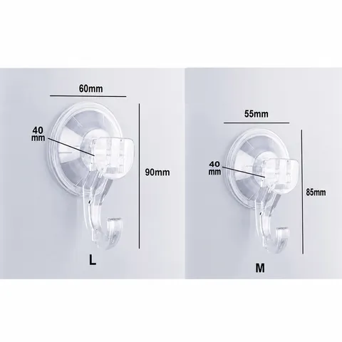 Ganci a Ventosa in Plastica Trasparente per Carichi Pesanti Impermeabile Resistente all'Umidità Senza Foratura per Bagno Cucina