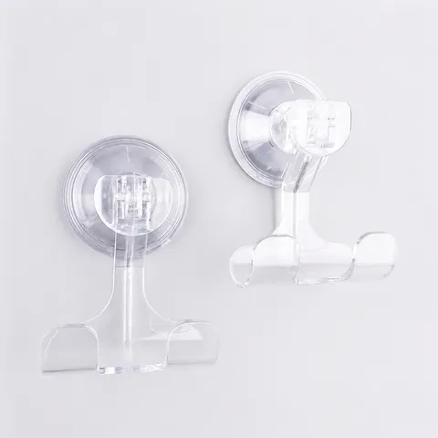 Gancio a Ventosa Sotto Vuoto in Plastica Trasparente Senza Foratura Senza Tracce Appendiabiti da Parete per Cucina Bagno Rasoio