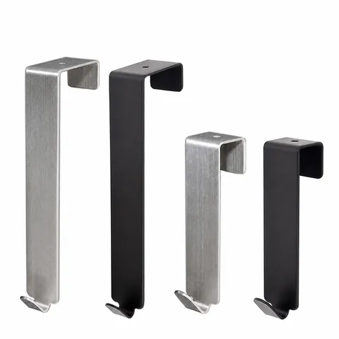 Stainless Steel Over The Door Hook Punch-Free Heavy Duty Coat Hat Clothes Hanger For Bedroom Kitchen Home Storage Organizer