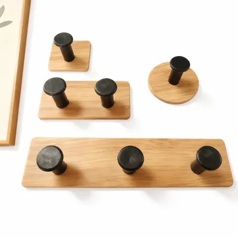 Gancio da Parete in Plastica Senza Foratura Imitazione Venatura del Legno Gancio Adesivo Cucina Bagno Organizzatore