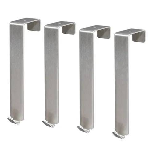 Stainless Steel Over The Door Hook Punch-Free Heavy Duty Coat Hat Clothes Hanger For Bedroom Kitchen Home Storage Organizer