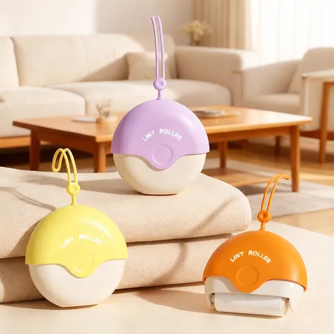 Rouleau Anti-Peluches Mini Portable Sphère Enlève Poils d'Animaux Rouleau Adhésif Nettoyeur Poussière Vêtements