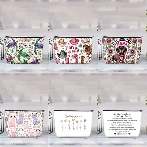 Bolsa de Maquillaje de Lona para Mujer Gran Capacidad Organizador de Viaje Estuche de Cosméticos con Cremallera para Regalos