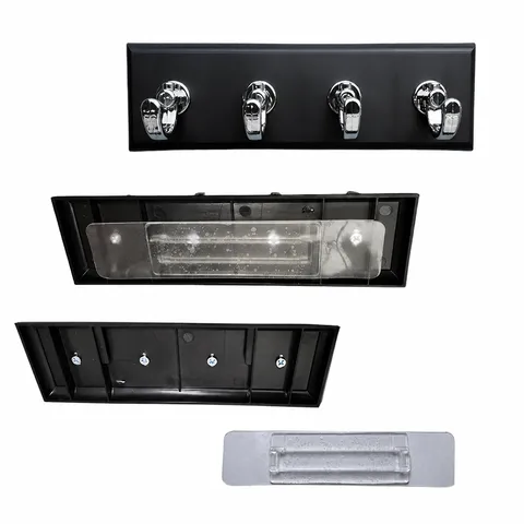 European Style Self Stick Wall Hook Rail No Drill Plastic Polished Towel Robe Hanger For Kitchen Bathroom Hotel Home Storage