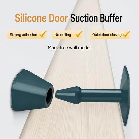 Silicone Rubber Punch-Free Self-Adhesive Door Stopper Noise-Reducing Wall Mounted Bathroom Protector Door Stop Buffers Cushion Hardware