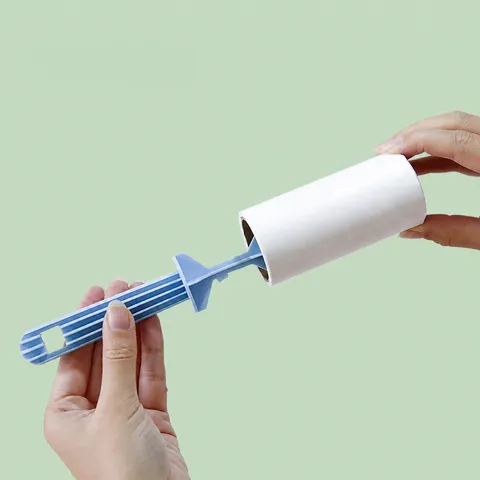 Modern Minimalist Plastic Striped Lint Roller Tearable Strong Sticky Hair Remover Dust Dusting Cleaning Brush For Clothing Home