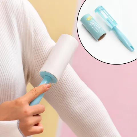 Portable Tearable Lint Roller Cute Cartoon Fruit Pattern Sticky Hair Removal Brush For Clothes Dust Cleaner