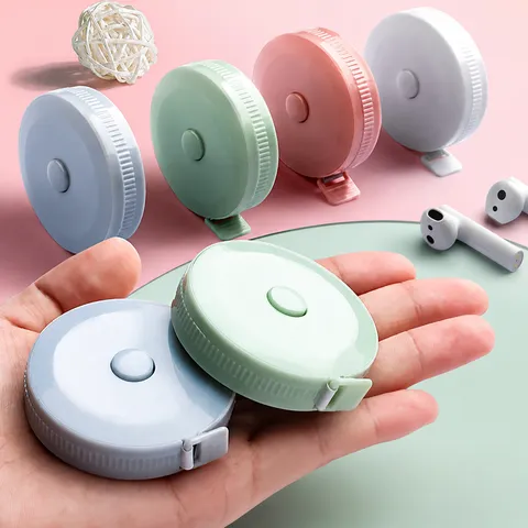 Metro a Nastro Retrattile Portatile Mini Custodia Rotonda in Plastica Righello di Misurazione Morbido per Cucito Abbigliamento Casa