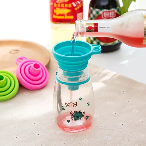 Food Grade Collapsible Silicone Funnel Portable Telescopic Liquid Dispensing Kitchen Oil Funnel Household Storage Tool