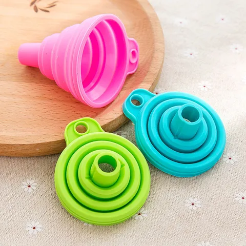 Food Grade Collapsible Silicone Funnel Portable Telescopic Liquid Dispensing Kitchen Oil Funnel Household Storage Tool