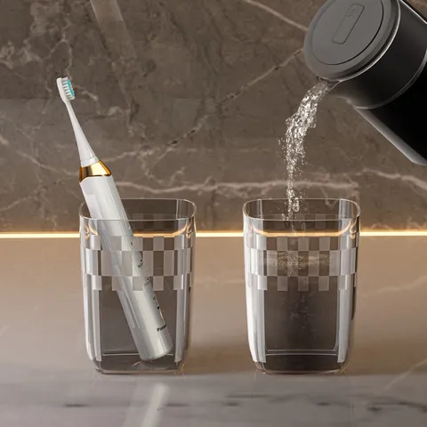 Custodia Portaspazzolino da Viaggio Portatile Tazza di Lavaggio Trasparente Scatola di Immagazzinaggio Multifunzionale per Bagno