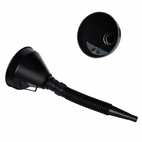 Embudo de Combustible para Coche de Plástico PP Engrosado Con Red de Filtro Tubo Largo Flexible Herramienta de Reabastecimiento Negro