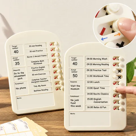 Tabellone per Pianificatore di Routine Giornaliera in Plastica per Bambini con Cursorie Tavola di Controllo per Casa