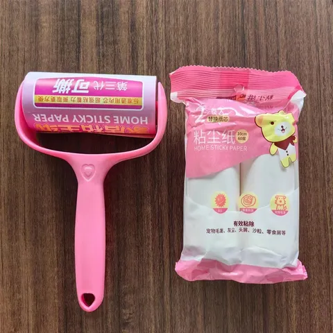 Household Lint Roller With Tearable Sticky Paper Refills Set Clothes Dust Hair Remover Cleaner Tool For Home