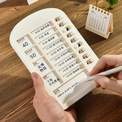 Tabellone per Pianificatore di Routine Giornaliera in Plastica per Bambini con Cursorie Tavola di Controllo per Casa