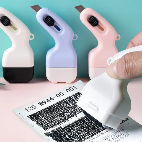 Multifunctional Confidentiality Stamp Express Unboxing Tool Privacy Roller Stamp Portable Plastic Office Stationery