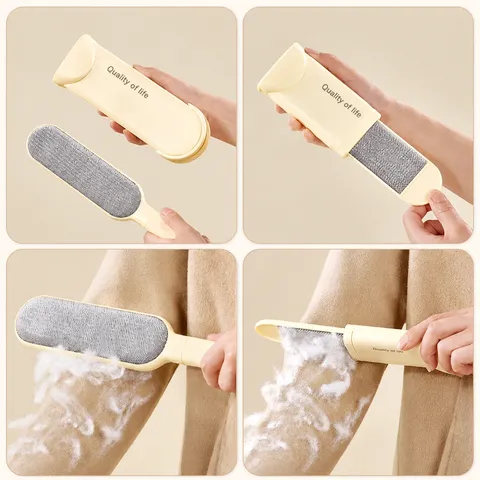Double Sided Electrostatic Hair Removal Brush Set Portable Lint Remover For Wool Coat Sweater Clothes Cleaning Tool