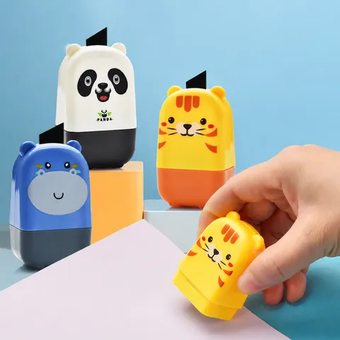 Cartoon Privacy Stamp Roller Identity Theft Protection Stamp Cute Animal Roller Stamp Portable Express Unboxing Tool