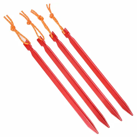 Outdoor Camping Tent Stakes Aluminum Alloy Triangular Tent Pegs With Reflective Guy Lines For Camping Canopy Hiking Gear