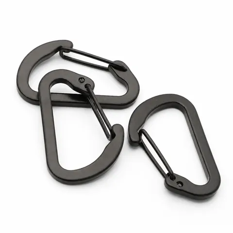 Mini Aluminum D-Shape Wire Gate Carabiner Small Spring Snap Hook Keychain Accessory For Outdoor Camping Hanging Buckle