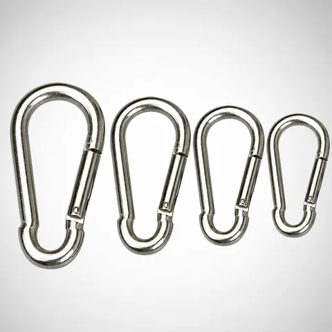 Stainless Steel Gourd Shaped Spring Snap Carabiner Outdoor Mini Heavy Duty Connecting Ring Safety Wire Clip Buckle
