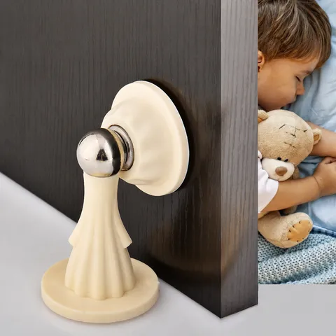 Creative Silicone Door Stop Punch Free Wall Mounted Cute Character Door Stopper For Home Room Door Protection