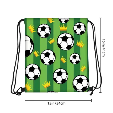 Soccer Theme Drawstring Backpack Portable Sports Bag For Football Event Advertising Marathon Promotional Cinch Sack Gym Bag