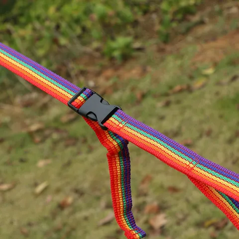 Outdoor Camping Lanyard Rainbow Webbing Tent Hanging Rope Multifunctional Portable Travel Clothesline Strap Gear