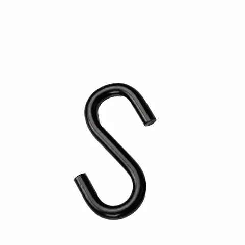 Heavy Duty S Hooks For Hanging Black Metal S Shaped Hooks Utility Hangers For Outdoor Camping Hammock