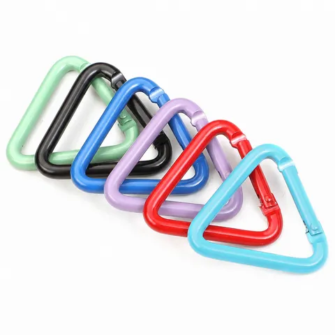 Moschettone Triangolare in Lega di Alluminio Multicolore Portachiavi Portatile Antiruggine Gancio per Zaino da Esterno
