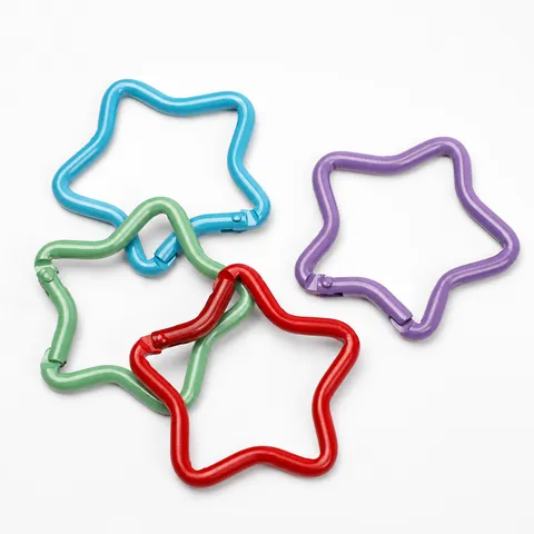 Aluminum Alloy Pentagram Carabiner Colorful Painted Star Shaped Snap Hook Outdoor Camping Bag Jewelry Accessories