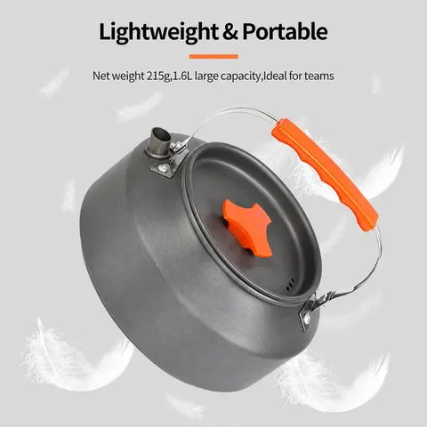 Bouilloire de Camping en Plein Air en Alliage d'Aluminium Portable Légère Théière pour Randonnée Pique-nique Ustensiles de Cuisine