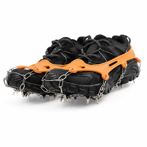 Crampones Antideslizantes de Acero Inoxidable de 19 Dientes para Nieve Hielo Escalada Fundas de Zapatos
