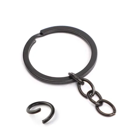 Anillas Planas Divididas de Metal Con Cadena y Anilla Abierta Accesorios de Llavero para Bolsos Juguetes Fabricación de Joyas DIY