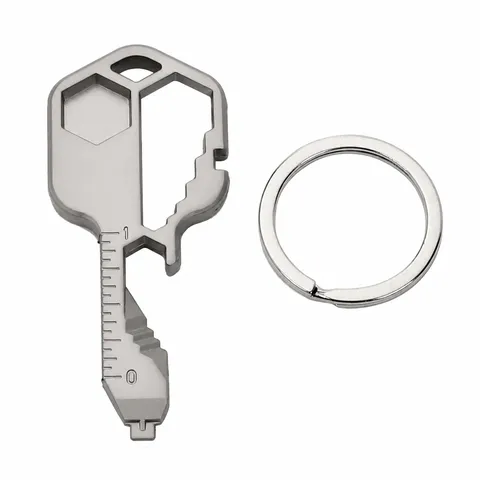 Stainless Steel Multifunctional Keychain Tool Portable Outdoor Emergency Key Ring Multi Tool Bottle Opener Pocket EDC