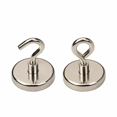 Ganci Magnetici in Neodimio Pesanti e Multifunzionali in Metallo Argentato Gancio Girevole Rotondo per Ufficio Cucina Frigorifero