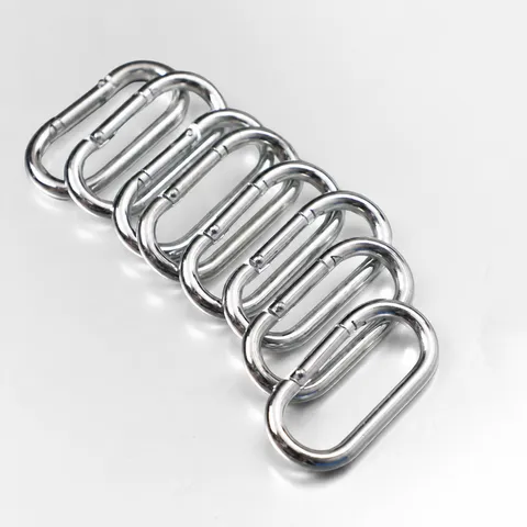 Langlebiger Galvanisierter Eisen Federhaken Ovaler Schnellverbindungs Karabiner Robuster Haustier Verbindungsring Für Outdoor Camping