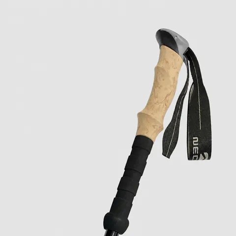 Carbon Fiber Trekking Pole Telescopic Hiking Stick With Cork-Like Handle Lightweight Outdoor Walking Stick