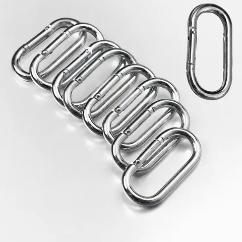 Langlebiger Galvanisierter Eisen Federhaken Ovaler Schnellverbindungs Karabiner Robuster Haustier Verbindungsring Für Outdoor Camping