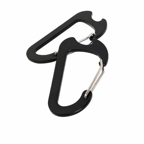 Outdoor D Shape Aluminum Alloy Carabiner Clip Heavy Duty Wire Gate Carabiner With Bottle Opener Key Chain Camping Hiking Gear