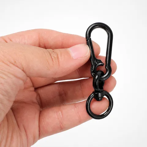 Llavero de Aleación de Zinc para Exteriores Hebilla de Cinco Secciones Multifuncional Herrajes Negros Accesorios de Equipaje Mosquetón de Metal