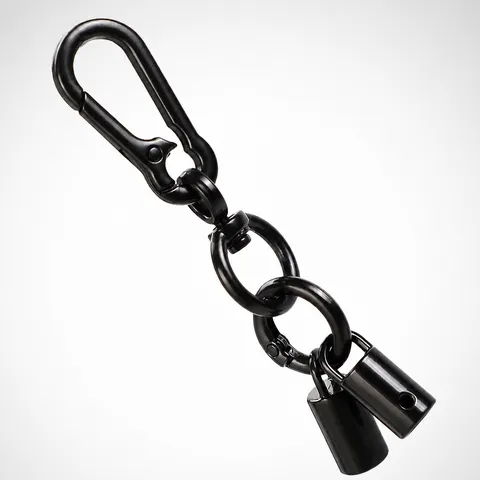 Llavero de Aleación de Zinc para Exteriores Hebilla de Cinco Secciones Multifuncional Herrajes Negros Accesorios de Equipaje Mosquetón de Metal