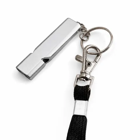 Aluminum Alloy Emergency Survival Whistle High Frequency Metal Whistle With Lanyard For Outdoor Hiking Camping Sports