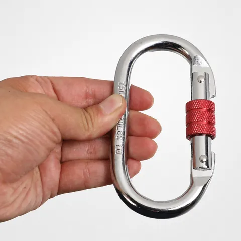 Heavy Duty Rock Climbing Carabiner Screwgate Safety Lock Clip Outdoor Sports Equipment Carbon Steel
