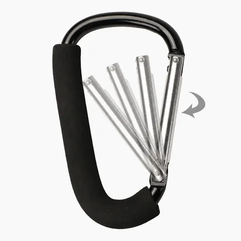 Large Aluminum Alloy Carabiner Heavy Duty D Ring Clip with Non Slip Sponge Grip Handle for Outdoor Camping Hiking Sports Bag Hook